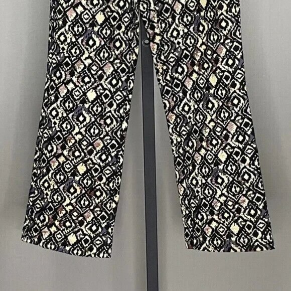 NEW Free People Pants Womens 0 black pink tan flare crop boho geo - Picture 3 of 10